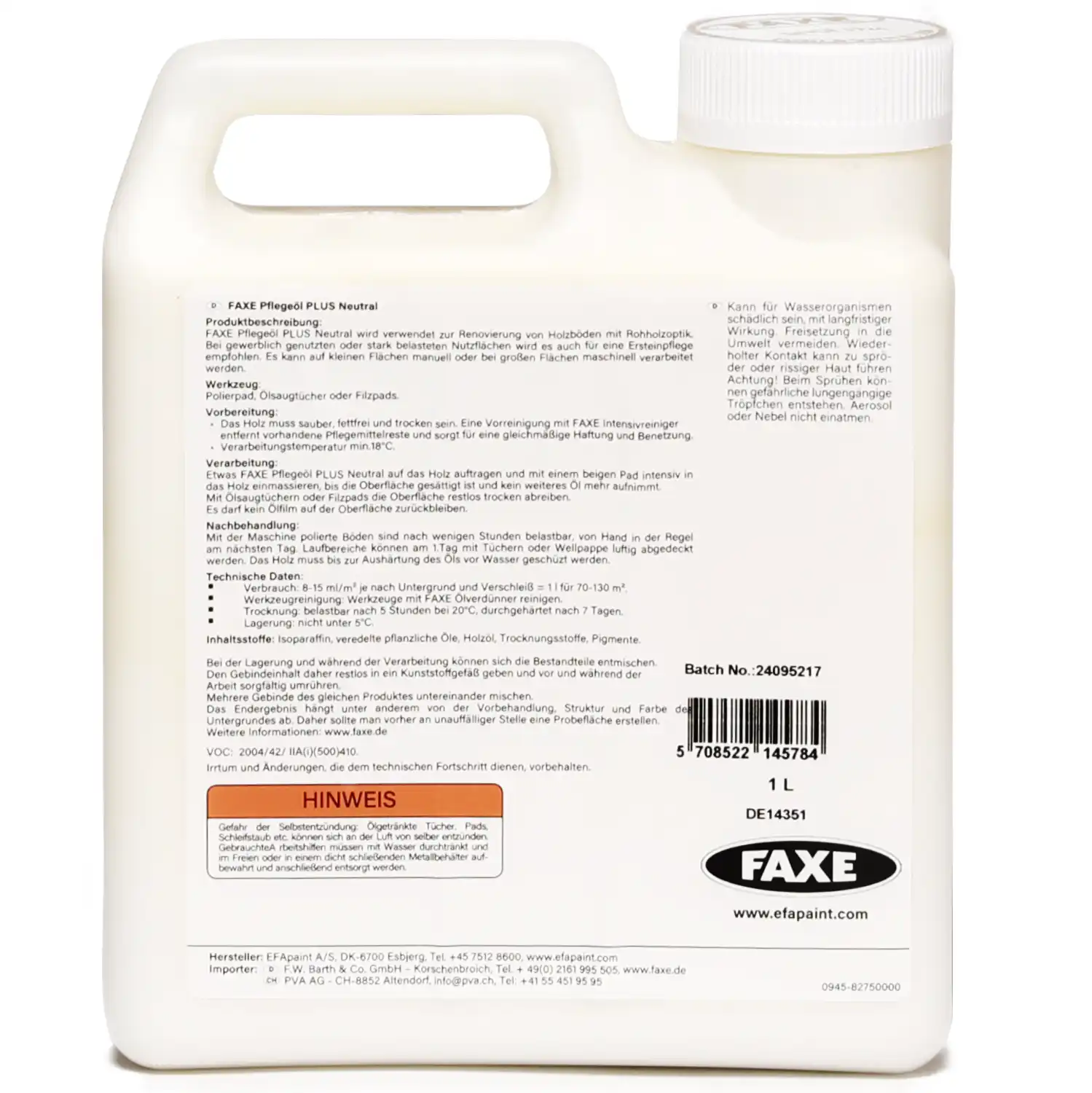 Pflegeöl PLUS Neutral 1 l