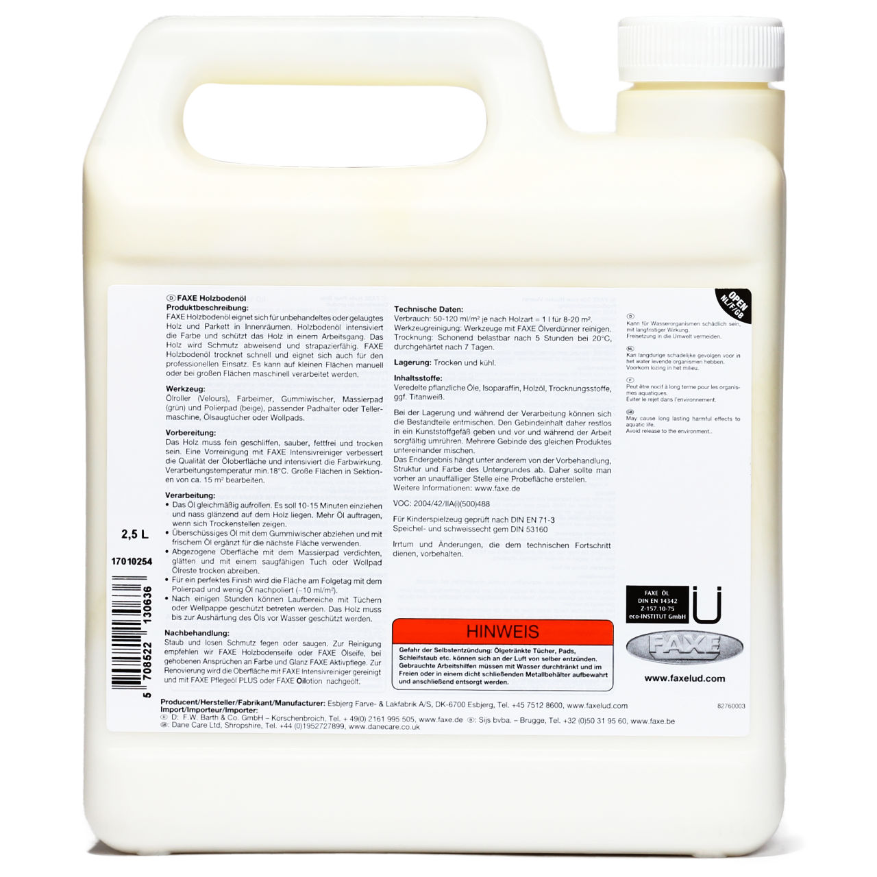 Holzbodenöl Neutral 2,5 l